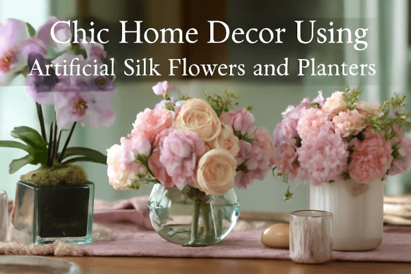 Chic Home Decor Using Artificial Silk Flowers and Planters