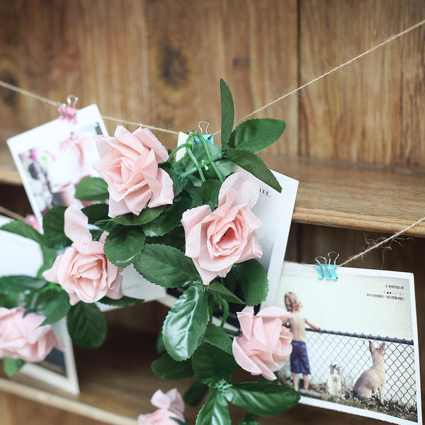 6FT Dusty Rose Chain Garland UV Protected Artificial Flower