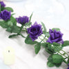 Silk Rose Garland Artificial Flowers - Purple - 6 ft