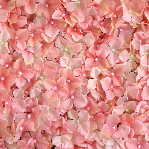 Hydrangea Artificial Flower Wall Mat Panel - Blush - 4 panels