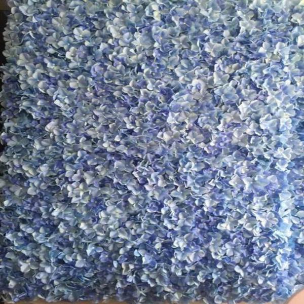 Hydrangea Artificial Flower Wall Mat Panel - Blue - 4 panels