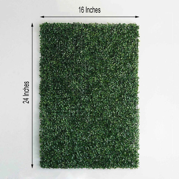 11 Sq ft. | 4 Panels Artificial Boxwood Hedge Small Leaves Faux Foliage Green Garden Wall Mat