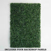 4 Pack Green Artificial Faux Foliage Wall Mat Panel