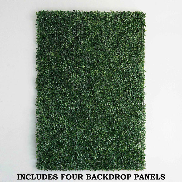 4 Pack Green Artificial Faux Foliage Wall Mat Panel