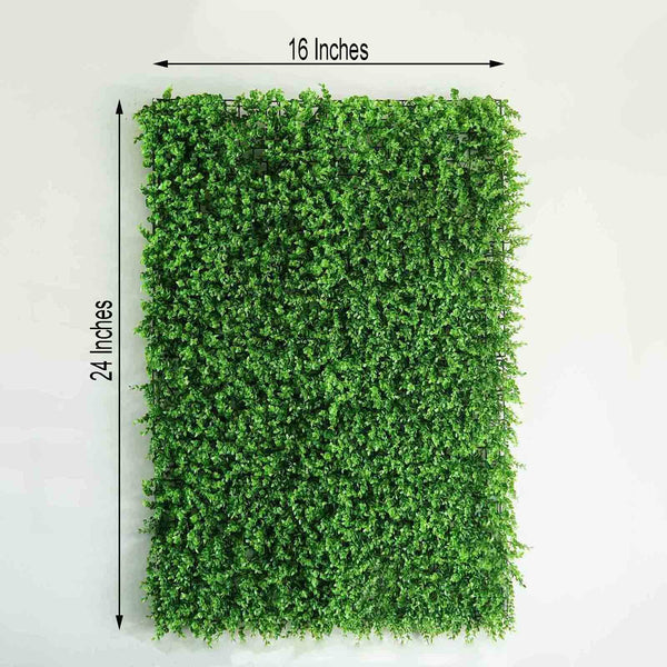 11 Sq ft. | 4 Panels | Artificial Boxwood Hedge Baby Green Leaves Foliage | Green Garden Wall Mat