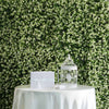 11 Sq ft. | 4 Panels Artificial Boxwood Hedge Faux Genlisea with White Tips Foliage Green Garden Wall Mat