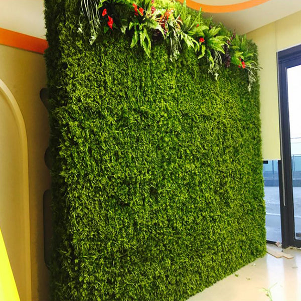 11 Sq ft. | 4 Panels | Artificial Boxwood Hedge Baby Green Leaves Foliage | Green Garden Wall Mat