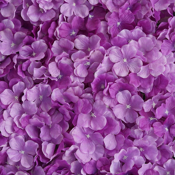 Hydrangea Artificial Flower Wall Mat Panel - Purple - 4 panels