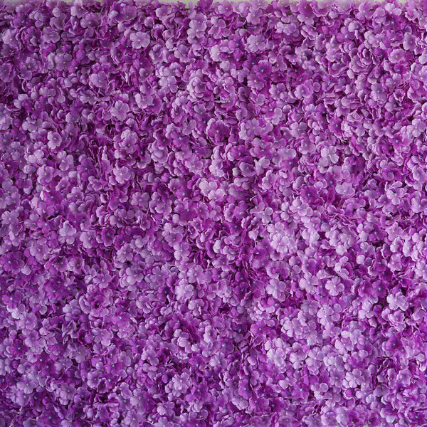 Hydrangea Artificial Flower Wall Mat Panel - Purple - 4 panels