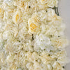 13 Sq ft. | SET of 4 | UV Protected Assorted Silk Flower Wall Panels | Flower Wall Backdrop - White | Champagne