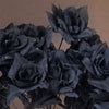 Small Open Rose Bush Artificial Silk Flowers - Black