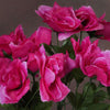 Small Open Rose Bush Artificial Silk Flowers - Fuchsia
