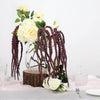 Pack of 2 - 32 inch Burgundy Amaranthus Artificial Flower Stem With Ivy Leaves