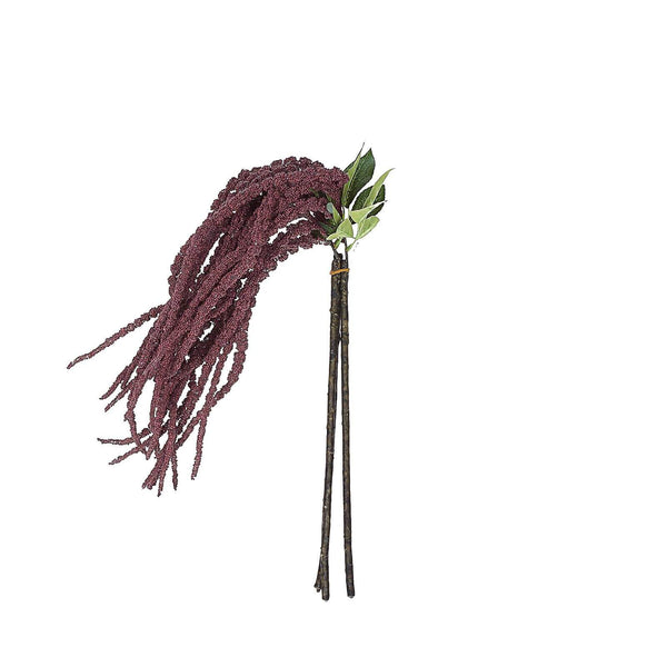 Pack of 2 - 32 inch Burgundy Amaranthus Artificial Flower Stem With Ivy Leaves