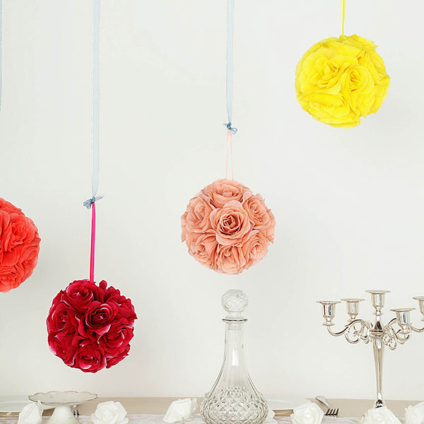Flower Ball, Silk Rose Pomander Kissing Ball