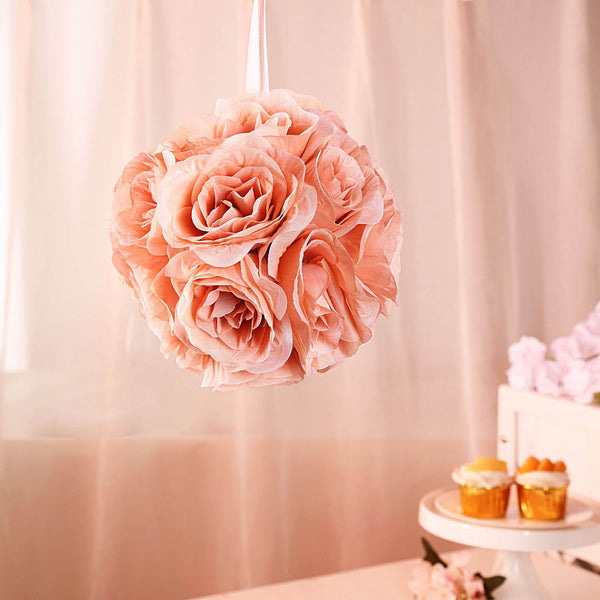 Flower Ball, Silk Rose Pomander Kissing Ball