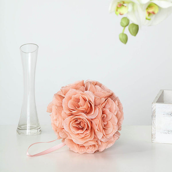 Flower Ball, Silk Rose Pomander Kissing Ball