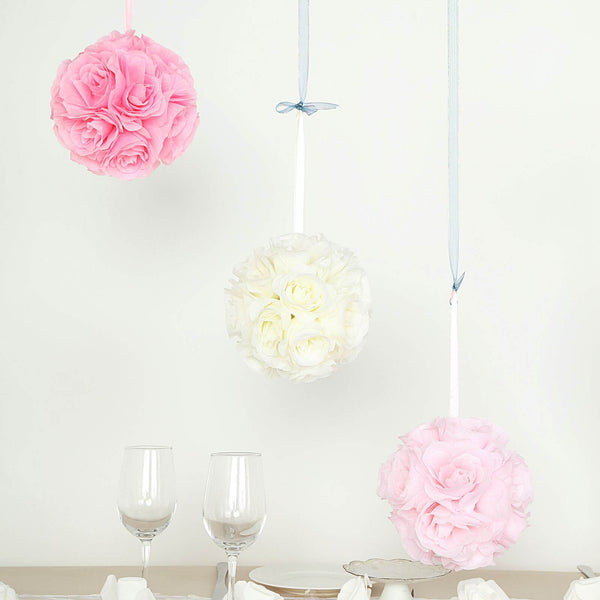 Flower Ball, Silk Rose Pomander Kissing Ball