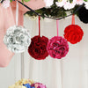 2 Pack | 7" Fuchsia Flower Ball Silk Rose Pomander Kissing Ball