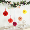 2 Pack | 7" Fuchsia Flower Ball Silk Rose Pomander Kissing Ball
