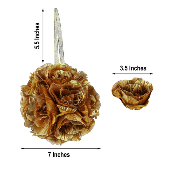 Flower Ball, Silk Rose Pomander Kissing Ball