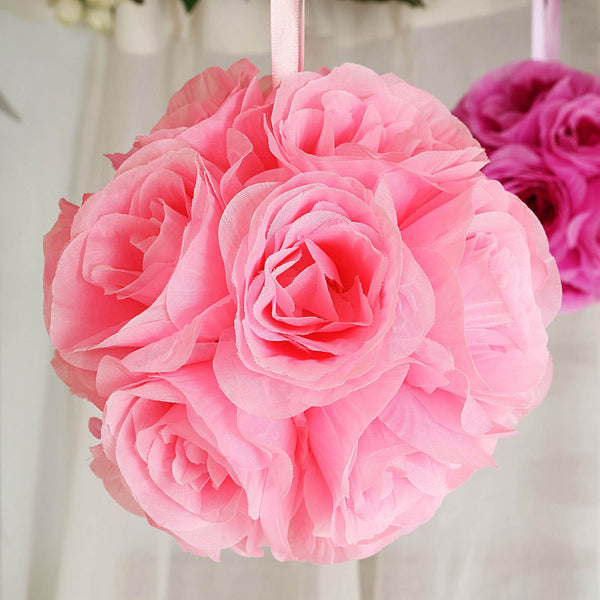 Flower Ball, Silk Rose Pomander Kissing Ball