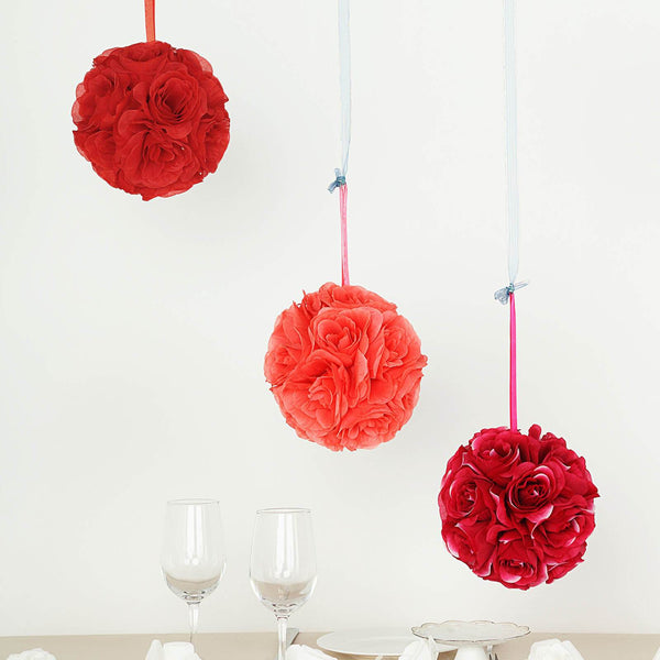 Flower Ball, Silk Rose Pomander Kissing Ball