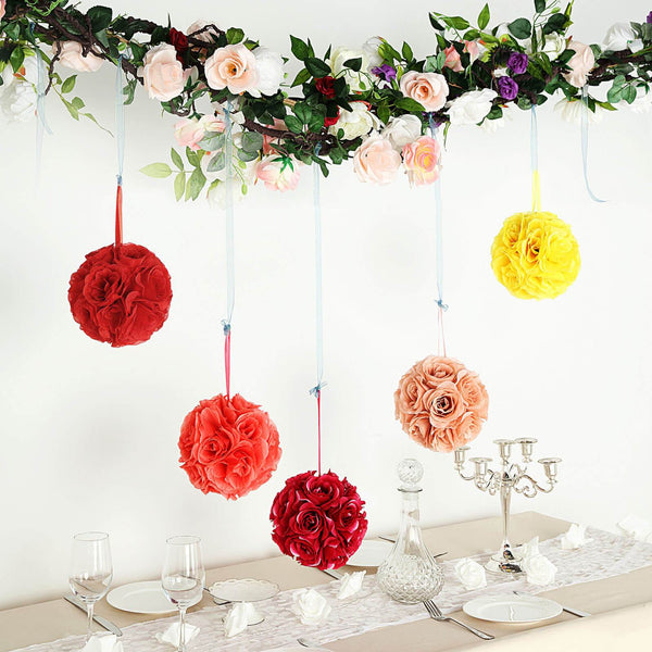 Flower Ball, Silk Rose Pomander Kissing Ball