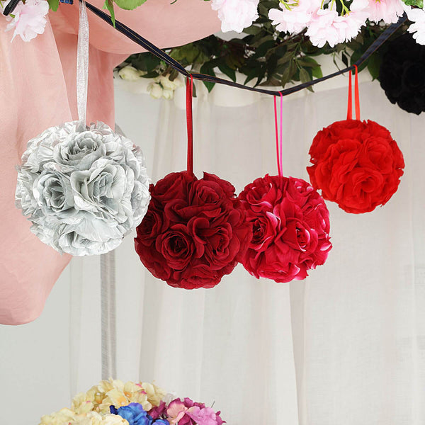 Flower Ball, Silk Rose Pomander Kissing Ball