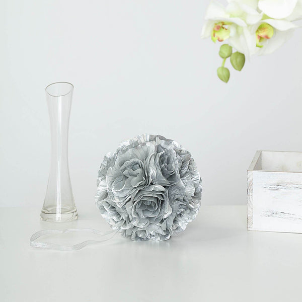 Flower Ball, Silk Rose Pomander Kissing Ball