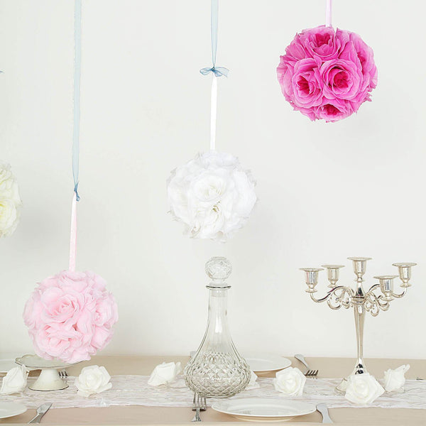 Flower Ball, Silk Rose Pomander Kissing Ball