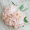 5 Heads | 11" Tall Artificial Peony Bouquet Rose Gold | Silk Flowers Factory