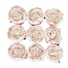 10 Pack | 3inch Silk Peony Flower Heads, Artificial Peonies For Flower Arrangement - Rose Gold
