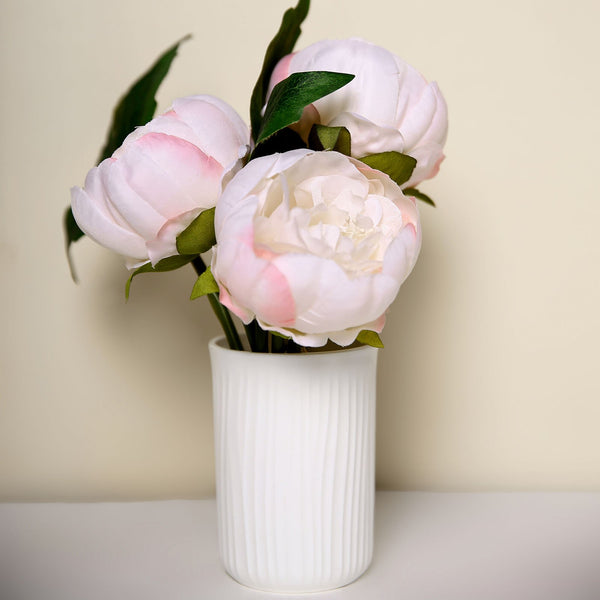 10 Pack | 3inch Silk Peony Flower Heads, Artificial Peonies For Flower Arrangement - Rose Gold