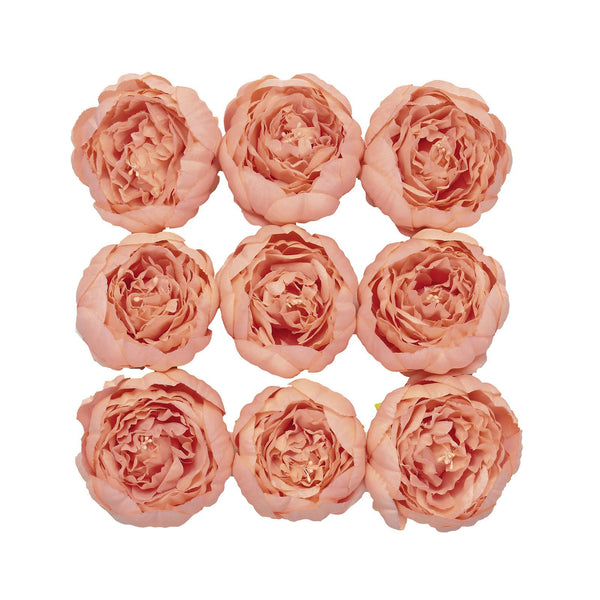 10 Pack | 3inch Silk Peony Flower Heads, Artificial Peonies For Flower Arrangement - Peach