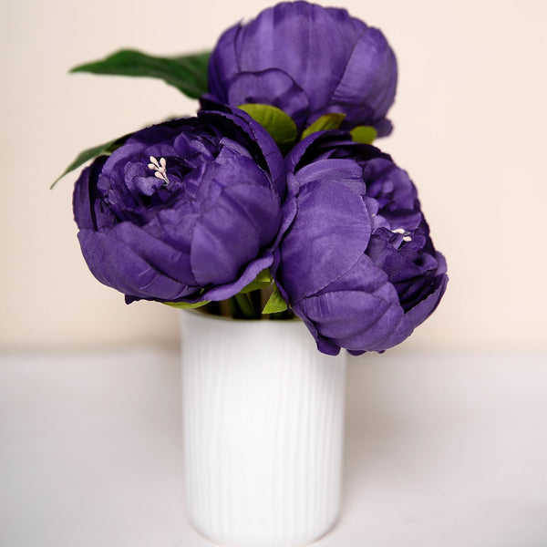 10 Pack | 3inch Silk Peony Flower Heads, Artificial Peonies For Flower Arrangement - Purple