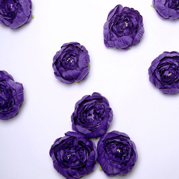 10 Pack | 3inch Silk Peony Flower Heads, Artificial Peonies For Flower Arrangement - Purple