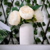 10inches Tall | Beige 5 Heads Silk Peonies, Artificial Peony Flower Bouquet