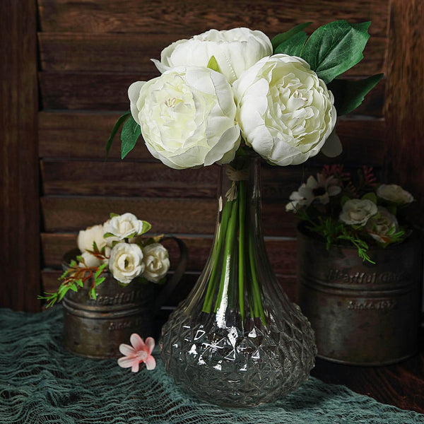 Artificial Silk Peonies, Peony Bouquet, Wedding Flower Bouquet
