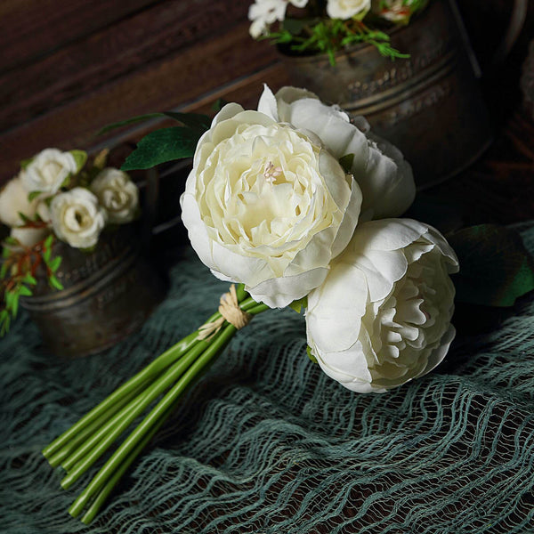 Artificial Silk Peonies, Peony Bouquet, Wedding Flower Bouquet
