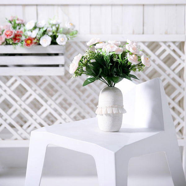 4 Bushes | 12inch Peony Flower Bouquet, Artificial Flower Arrangements - Blush | Rose Gold