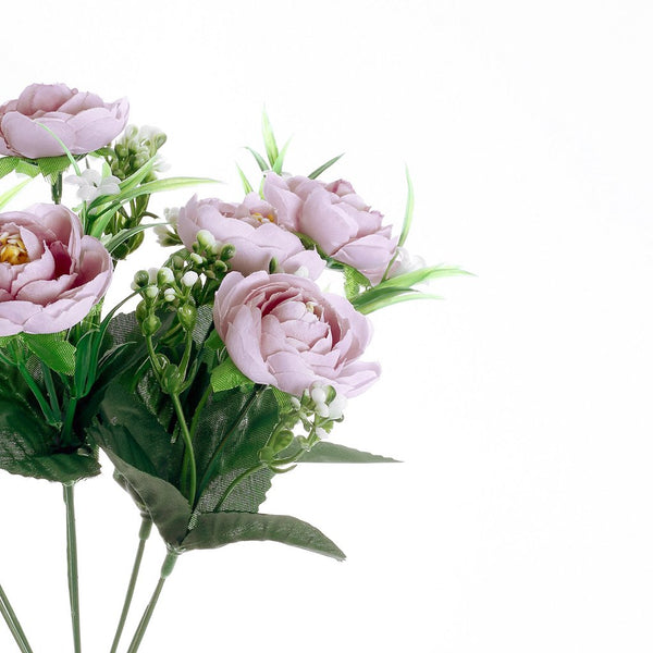 4 Bushes | 12inches Lavender Peony Flower Bouquet, Artificial Flower Arrangements#whtbkgd