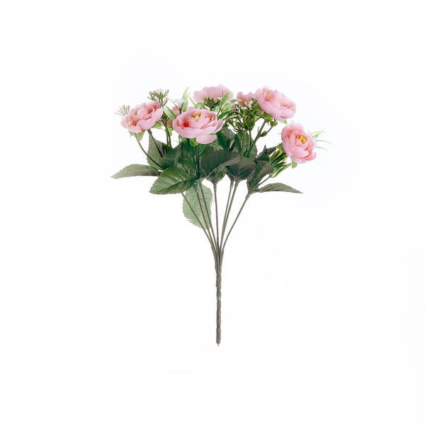 4 Bushes | 12inches Pink Peony Flower Bouquet, Artificial Flower Arrangements