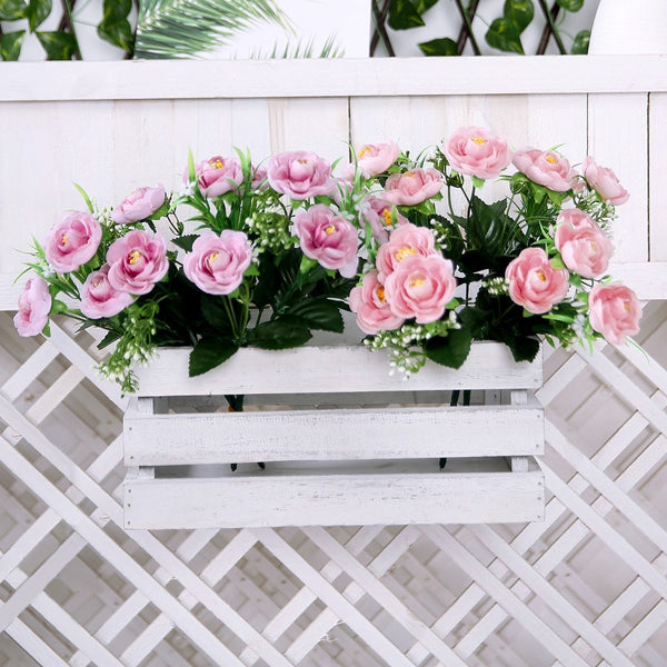 4 Bushes | 12inches Pink Peony Flower Bouquet, Artificial Flower Arrangements