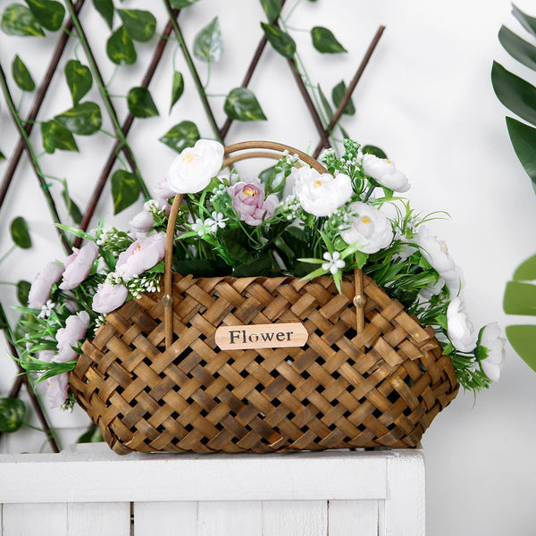 4 Bushes | 12inches White Peony Flower Bouquet, Artificial Flower Arrangements