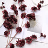 2 Branches | 42inch Burgundy Carnation Flower Spray, Silk Flower Bouquet