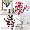 2 Branches | 42inch Burgundy Carnation Flower Spray, Silk Flower Bouquet