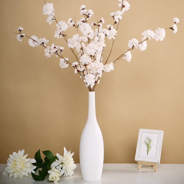 2 Branches | 42inch Ivory Carnation Flower Spray, Silk Flower Bouquet