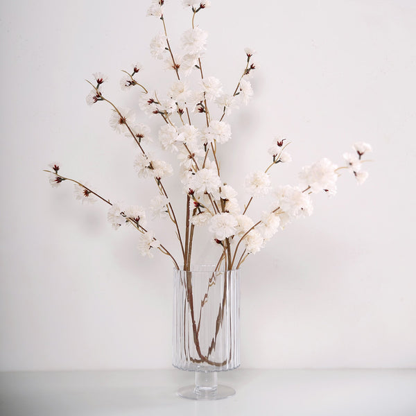2 Branches | 42inch Ivory Carnation Flower Spray, Silk Flower Bouquet