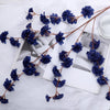 2 Branches | 42inch Navy Blue Carnation Flower Spray, Silk Flower Bouquet